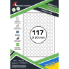 Cамоклеющаяся этикетка в листах А4, 117 шт. ( коло D 20 мм )