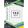 Cамоклеющаяся этикетка в листах А4, 133 шт. ( 28х15 мм )